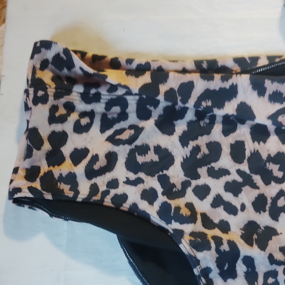 Leopard Print High-Waisted Bikini Bottom